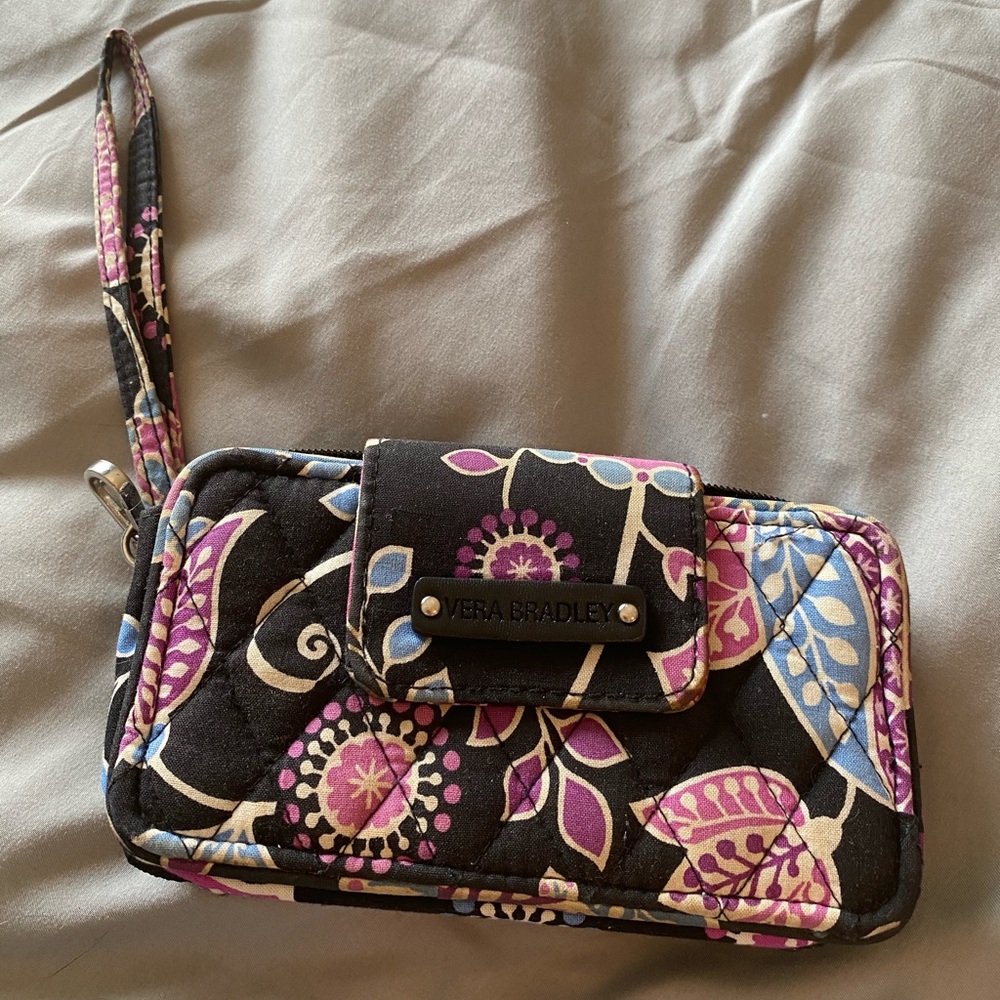 VERA BRADLEY PURPLE & BLUE WRISTLET W/ PHONE POUCH